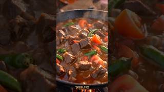 They Cook Beef Stew in a Rustic Firepan Like THIS?! 🔥🥩