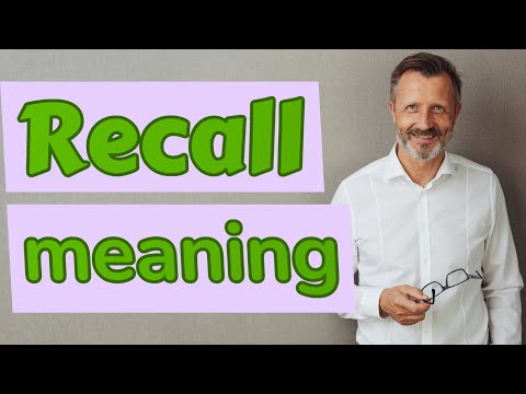 Recall | Meaning of recall