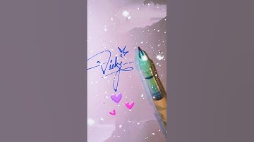 Vicky name signature style #youtube #shortvideo #trend #calligraphy #short #art