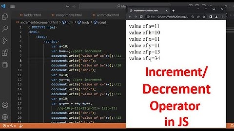Increment/Decrement Operators in JS | JavaScript Operators | JavaScript Tutorial in Hindi part 17