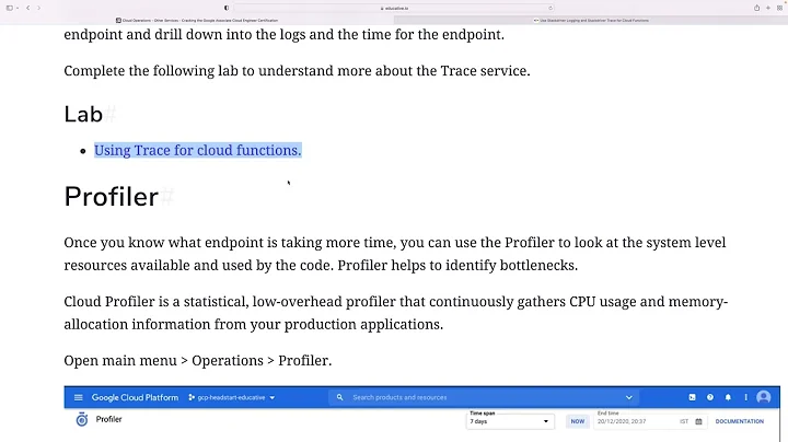 Cloud Operations   Other Services trace  log error