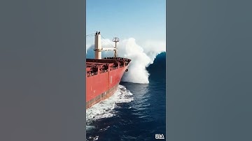 Huge waves shake even the giant ships 😶‍🌫️ #viralvideo #viral #now #wow