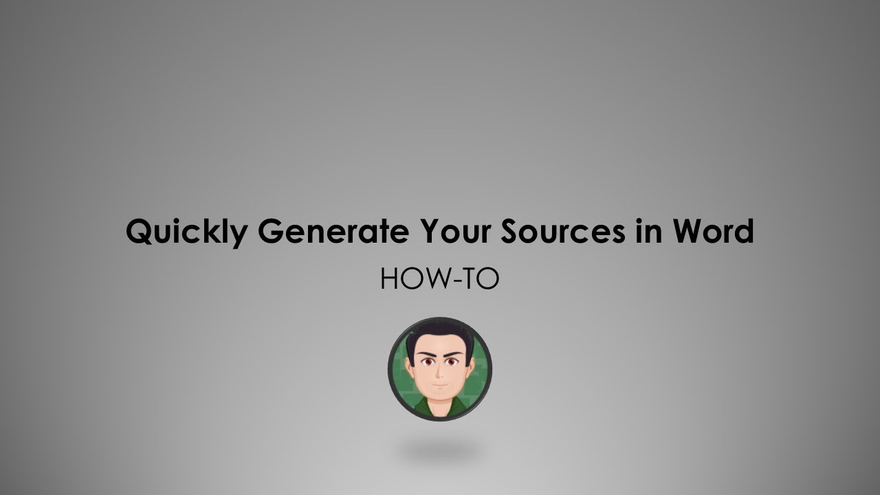 HOWTO: Quickly Generate Your Sources in Microsoft Word - YouTube