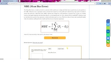 Mean Bias Error | MBE Calculator | Online Calculator of MBE