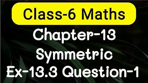 Exercise 13.3, Question number-1, Symmetry Chapter-13 | class-6 Ncert maths | cbse board | AdnanAlig