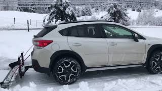 Can you plow with a car??? Plow attached to rear of Subaru Crosstrek hybrid EV+GAS