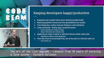 Richard Carlsson - The art of the live upgrade - 10 yrs of evolving a live system | Code BEAM SF 19