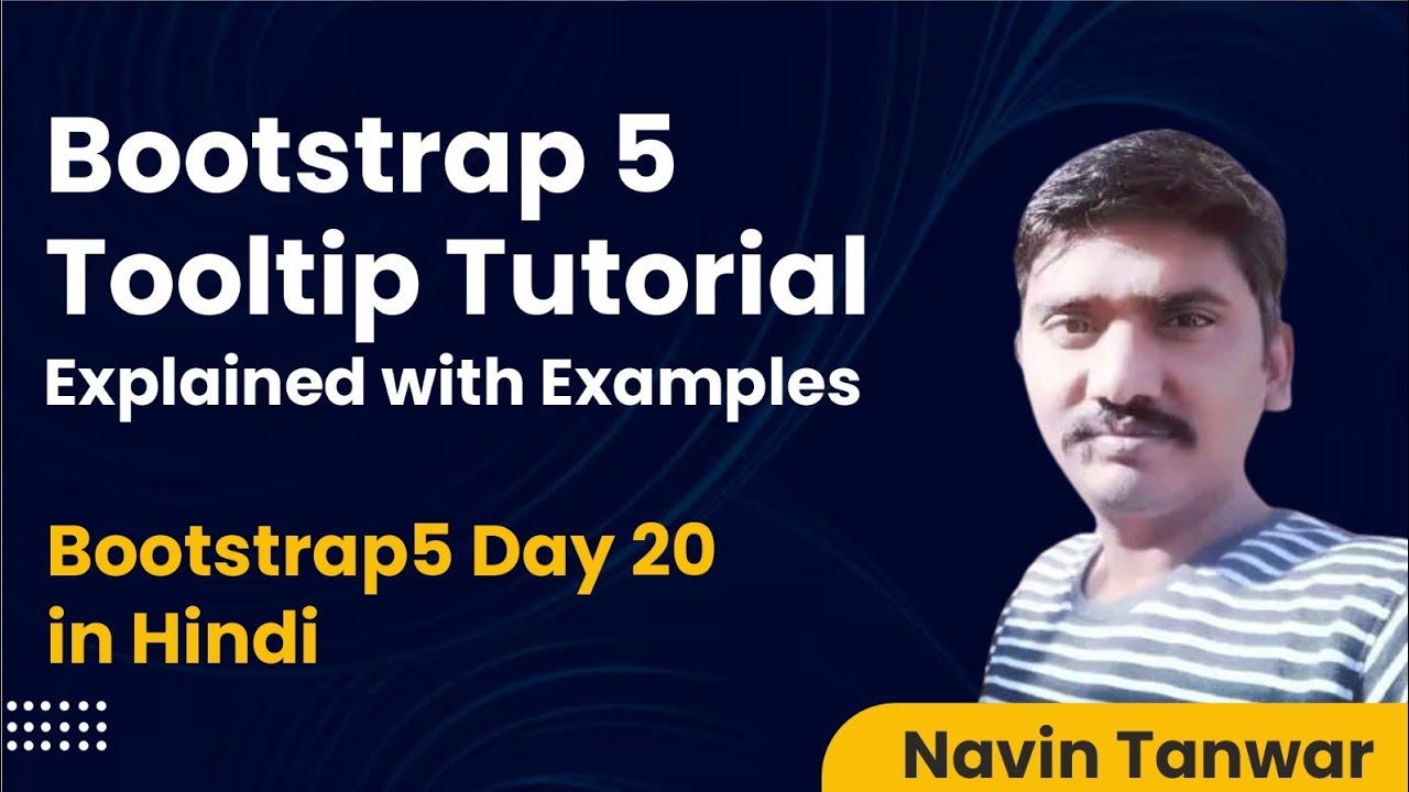 Learn Bootstrap 5 Full Course in Hindi - Day 20: Master Tooltip ...