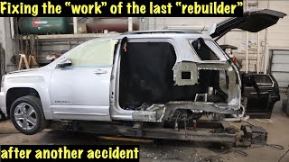 Repairing a failed rebuild and a second accident at the same time on this GMC Terrain