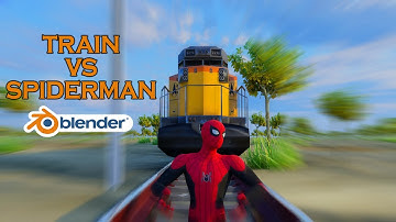 SPIDERMAN VS TRAIN || TRAIN ANIMATION IN BLENDER || SPIDERMAN ANIMATION MADE IN BLENDER
