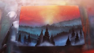Foggy Forest - Spray Paint Art