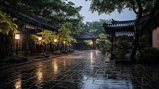 Natural rain sound white noise music, calm and tranquil atmosphere