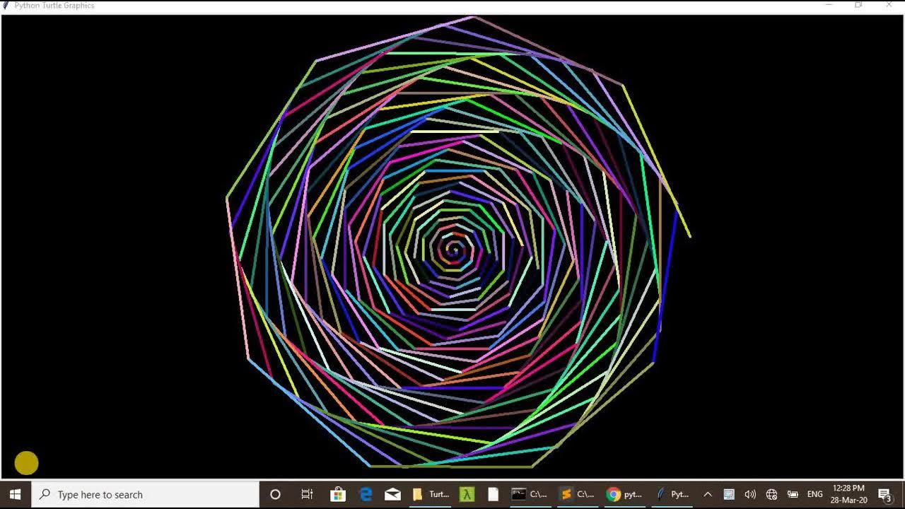 Python Turtle Graphics -Use of While loop - YouTube image.
