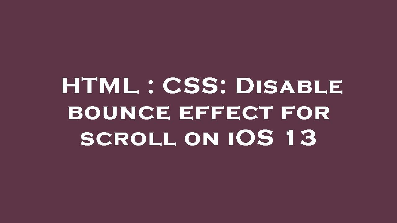 css disable safari bounce