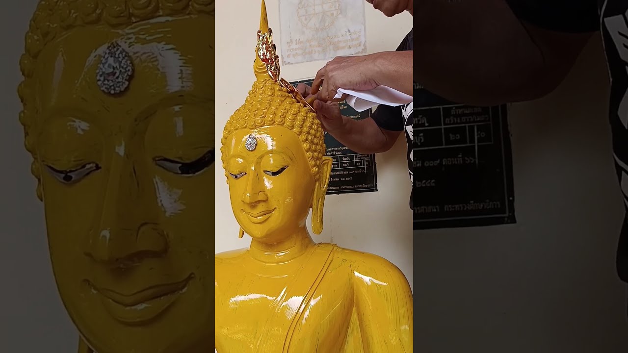 ช่วยพี่ชายลงลักปิดทอง#ปิดทองพระพุทธรูป#งานบุญ #อุโบสธวัดป่าเขาพุวนาราม