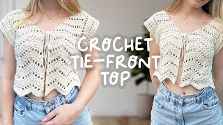 easy crochet tie front top tutorial