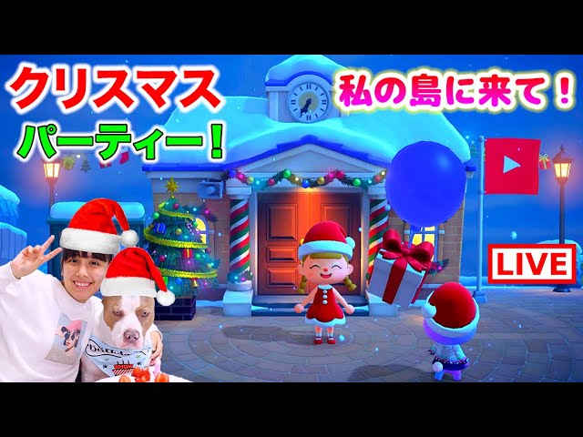 あつ森ゲーム実況！私の島でクリスマスパーティー？！プレゼントも！みんな来て！【あつまれどうぶつの森】