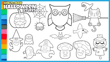 HALLOWEEN STUFFS  part 5 - How to Draw and Color for Kids - CoconanaTV