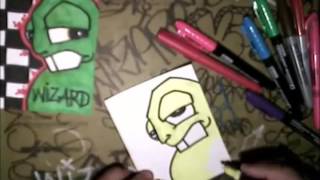 How to make graffiti sticker -  2 funny characters