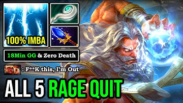 HOW TO MAKE ALL 5 ENEMY RAGE QUIT 18Min GG First Item Boots Crazy Burst Magic Pro Zeus 9K MMR DotA 2