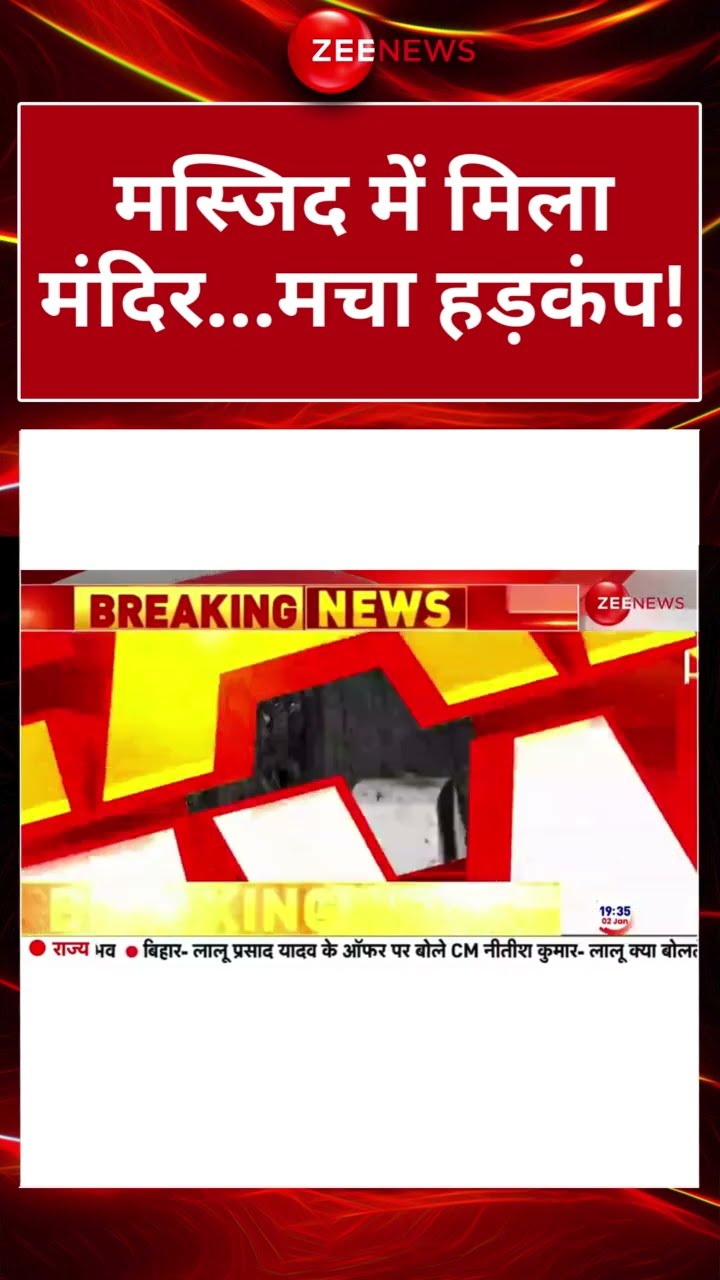 #shorts : #Masjid में मिला मंदिर.. मचा हड़कंप! #sambhaljamamasjid  #breakingnews