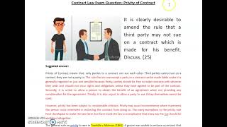 Privity of Contract Exam Question