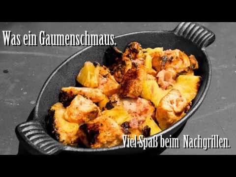 Video: Hähnchenspieße Mit Kirschtomaten Und Ananas