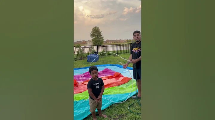 Mom ruins son and dads water slide then this happens #shorts