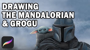 Drawing The Mandalorian and Grogu in Procreate