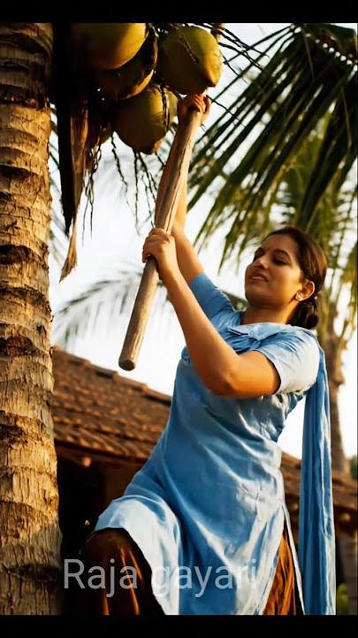 Village girl climbing coconut tree | Rural Life 🌴