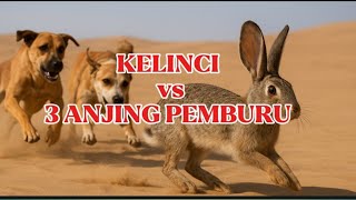 “Pertarungan Hidup Mati di Padang Pasir | Kelinci vs 3 Anjing Pemburu”