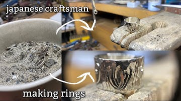 The process of making rings from a scrap of silver | Japanese carving engraving