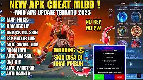 CHEAT ML AUTO AIM ｜｜ MOD MENU MOBILE LEGENDS 2025 ｜｜ AUTO AIM ALL HERO + MAP HACK + UNLOCK ALL SKIN
