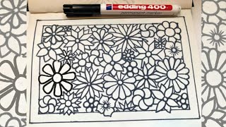 Flower doodle with permanent marker.