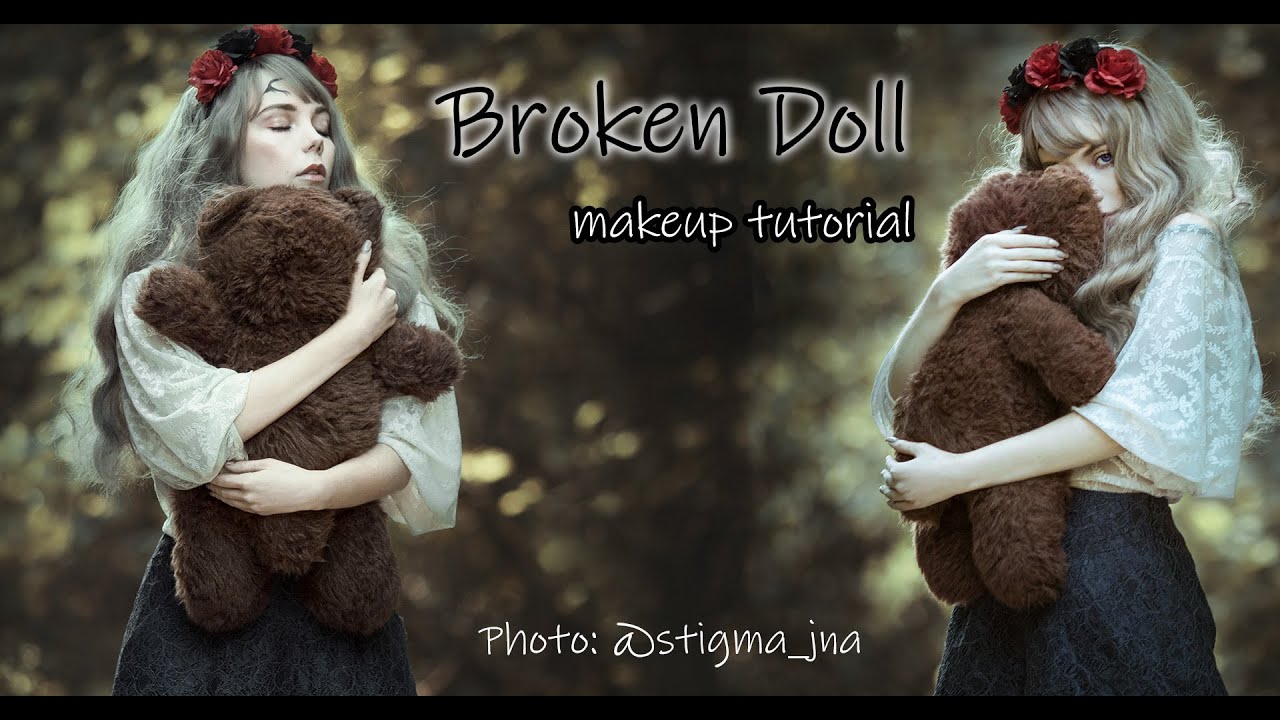 Simple Broken Doll makeup tutorial - Halloween makeup tutorial - YouTube