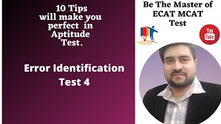 MCQ'S || Error identification test 4  || English || MDCATE || ECAT|| PMC || Entry Test