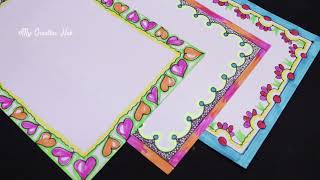 Border designs on paper | Project work Designs | Borders Design for School Project | My Creative Hub