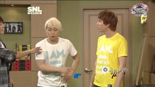 Rieowook, Kyuhyun y Donghae lo hacen con la novia de Sungmin Programa SNL Corea sub español
