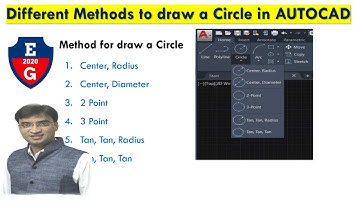 4| Different Methods to draw a Circle| AutoCAD| Engineering Drawing