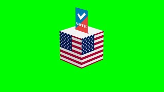 US Election Vote Ballot Box Animation Green Screen background HD