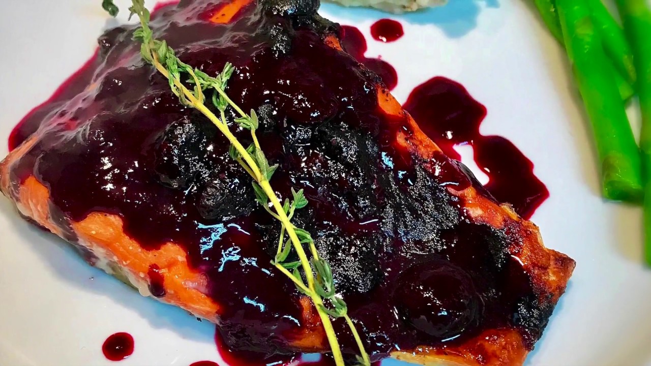 Balsamic Blueberry Glazed Salmon YouTube