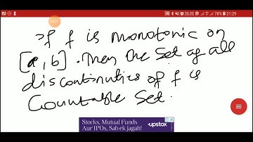 Theorem .Set of discontinuities of monotonic function is a countable set/S1 MSc Real analysis