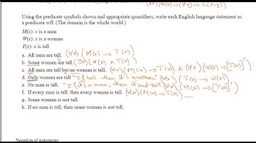 Translating from Verbal statements to symbolic form and Negating Statements