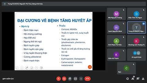 Dược  lí 2 LT l Buổi 1 :  Đại cương tăng huyết áp part 1 - cô Trang