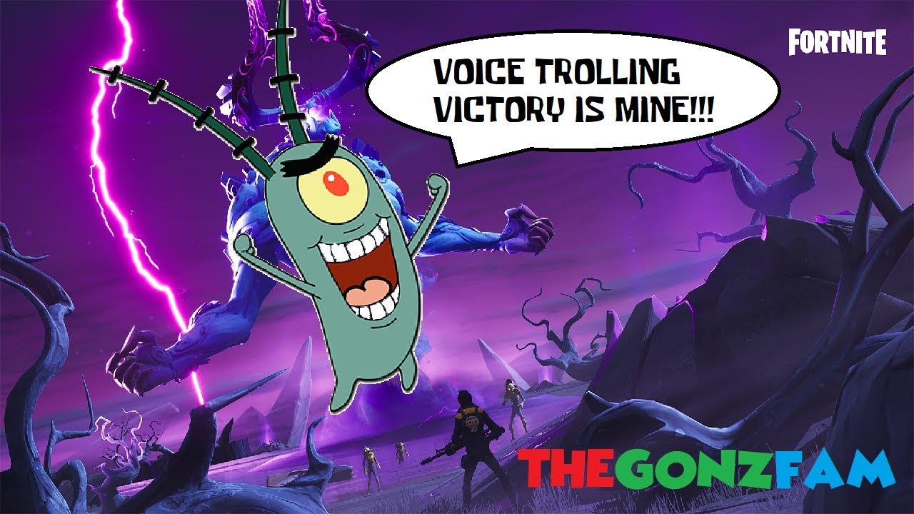 Plankton Takes Over Fortnite!!! (SpongeBob Voice Trolling