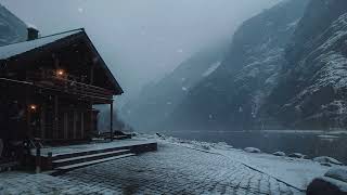 Heavy Snow Storm Ambience at Frozen Lake┇Freezing Blizzard Storm \& Icy Howling Wind Sounds to Sleep