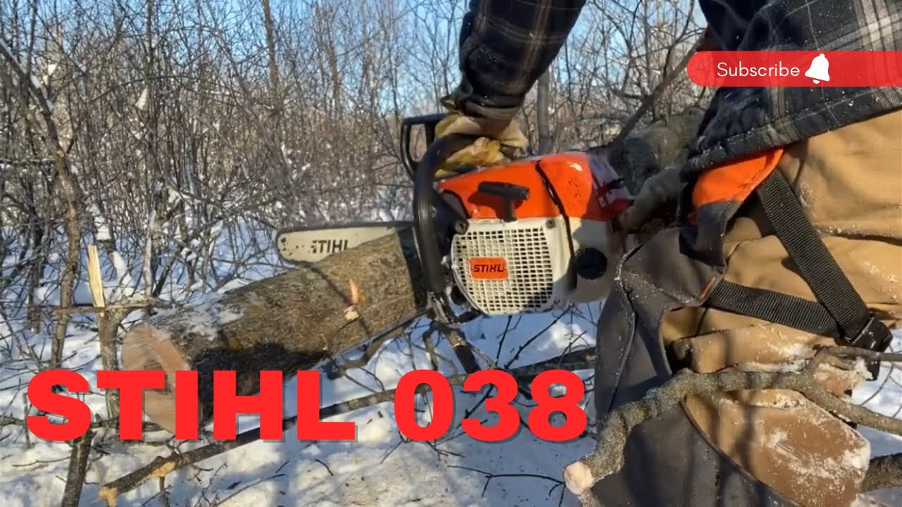 Cutting Firewood with The Stihl 038 Chainsaw - YouTube