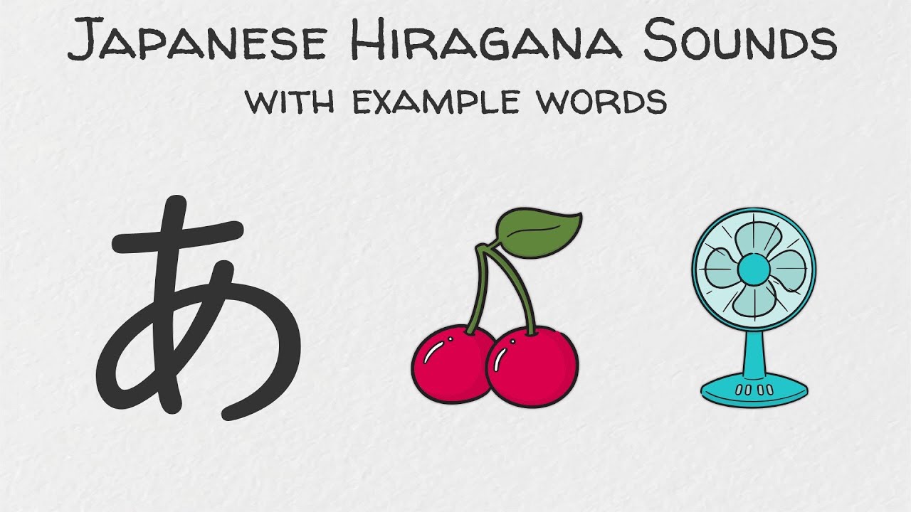 Japanese Hiragana: あ Pronunciation with Example Words - YouTube