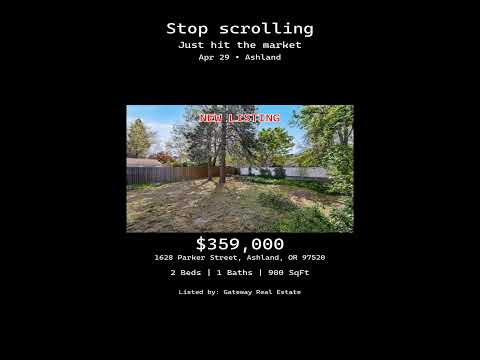1628 Parker Street, Ashland, OR home video tour