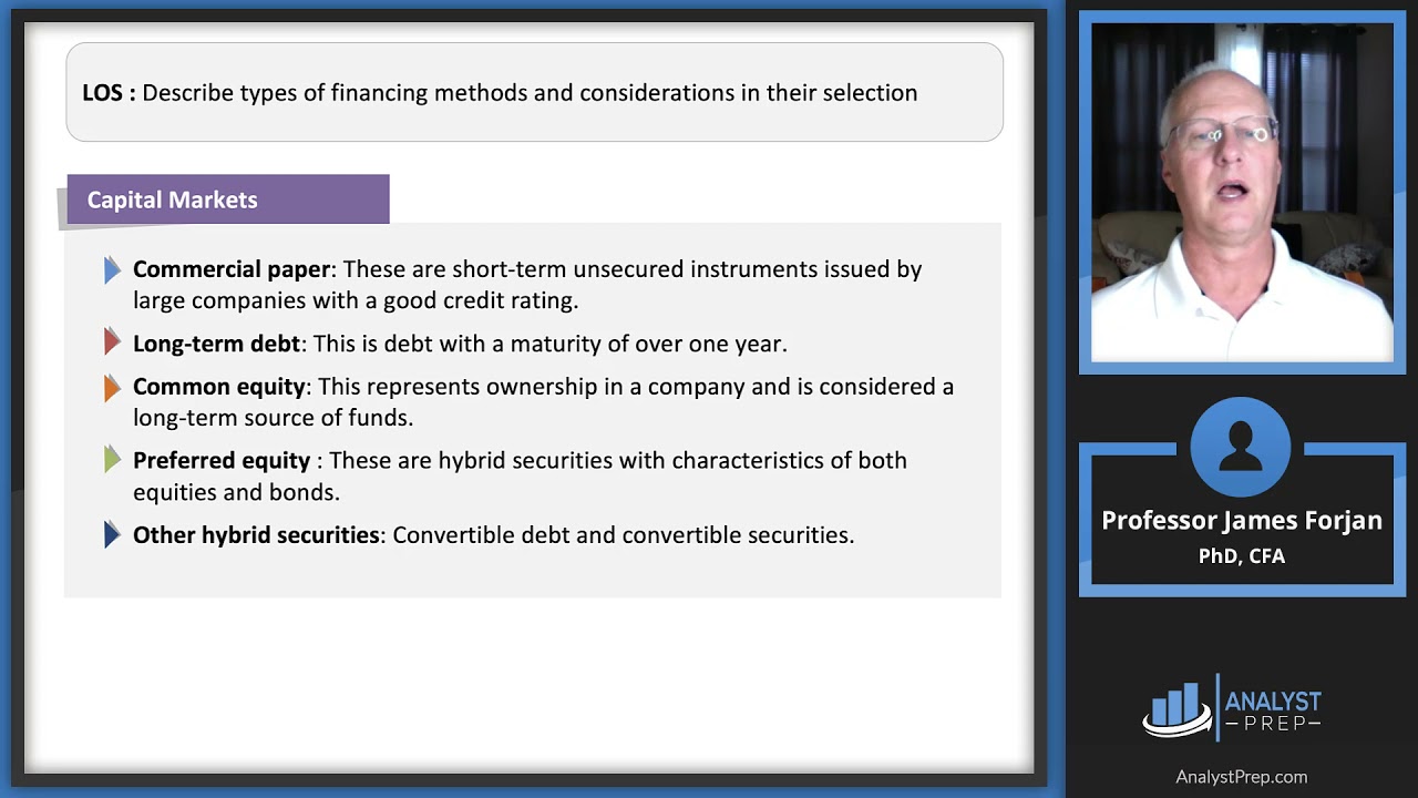 Types of Financing Methods | CFA Level 1 - AnalystPrep
